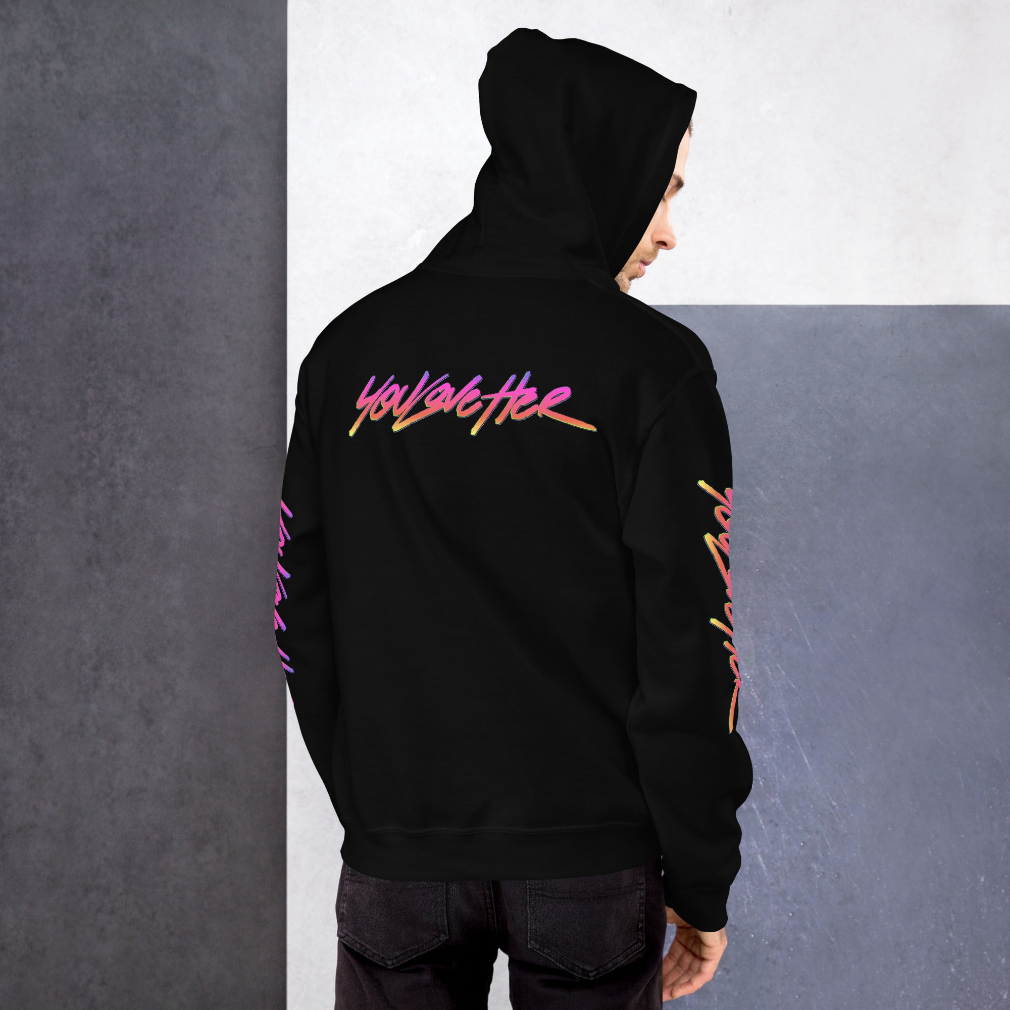 YOU LOVE HER SYNTHWAVE LOGO HOODIE - YOU LOVE HER