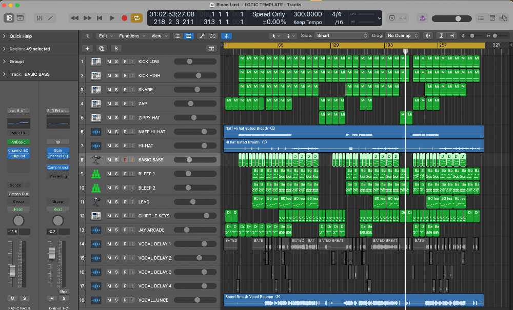 Blood Lust by YOU LOVE HER Logic Pro Mix Template