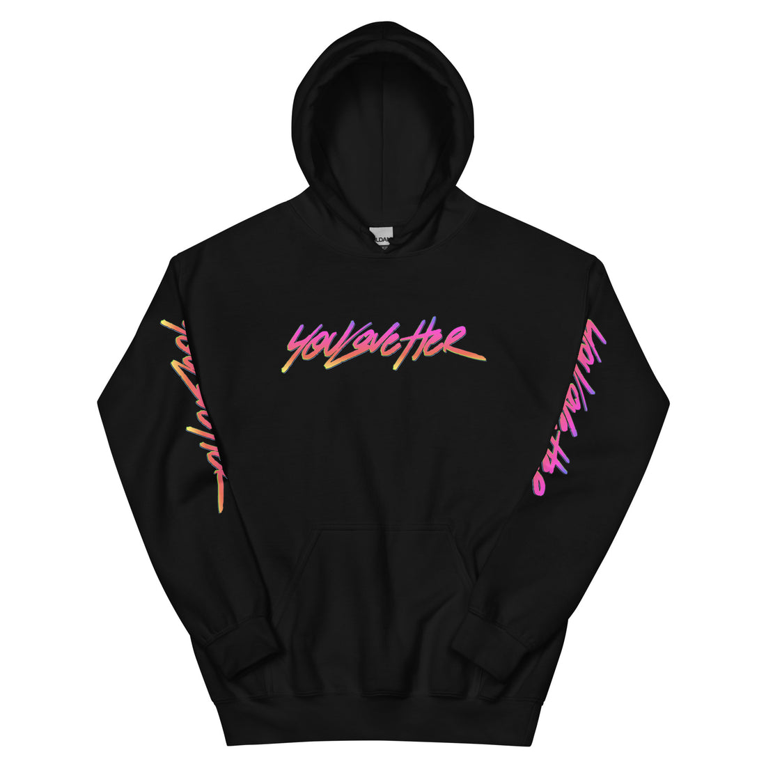 YOU LOVE HER SYNTHWAVE LOGO HOODIE - YOU LOVE HER